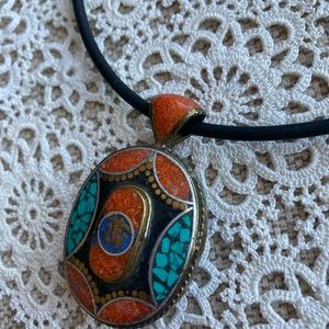 Vtg Tibetan Pendant, double sided.